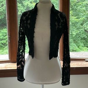 Vintage Unknown Sheer Beaded Cropped Jacket